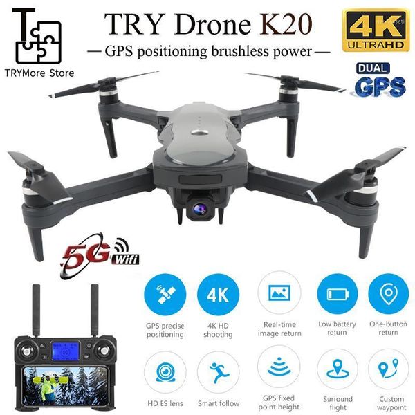 

2020 new 5g drone k20 with gps and camera hd 4k electric adjustment camera, foldable four-axis professional-grade drone1