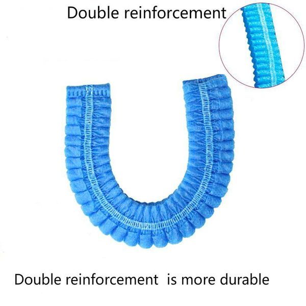 

100pcs double ribbon non woven disposable shower caps pleated dust hat women men bath for spa hair salon beauty accessories h wmtaaz