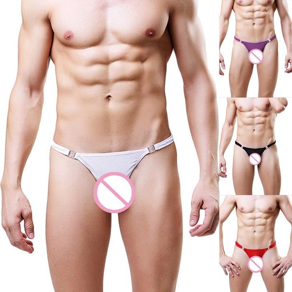 

men briefs thon underwear low waist fashion under stretch -strins new solid color clothes summer mini t, Black;white