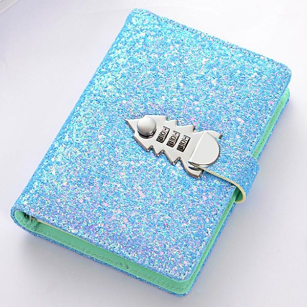 

a6 girls glitter diaries notebook pu leather with code lock secret diary ylm99851
