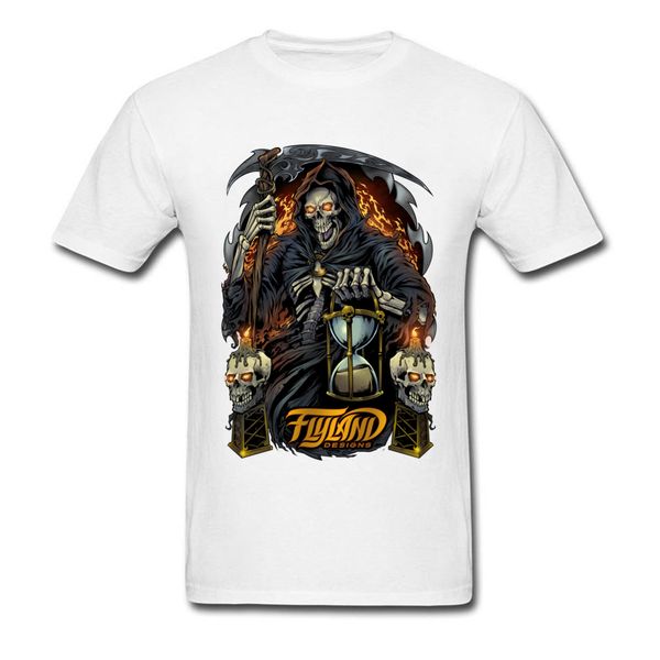 

sport grim reaper with hourglass new fashion comfortable t shirt cotton o-neck male tees geek satan skull 3d tshirt quality