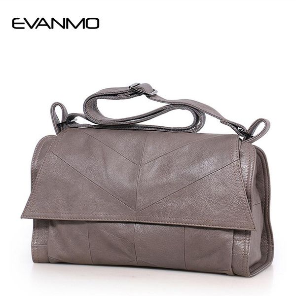 

new 2020 winter interior compartment solid women shoulder bag real genuine leather messenger & design crossbody