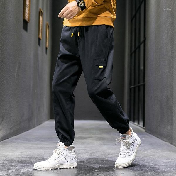

summer 2020 new leisure student beam feet nine points pants sweatpants fashion small feet large size men's clothing1, Black