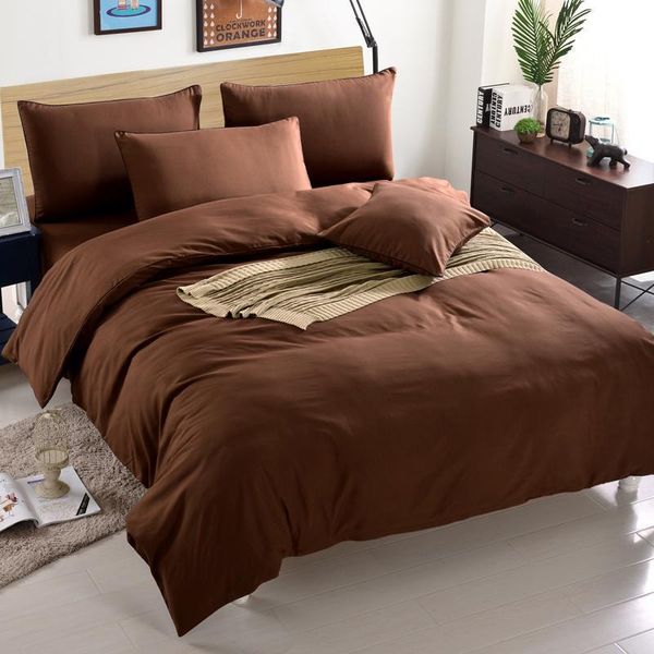 

bedding sets 3/4pcs twin/full//king/super king solid set duvet cover sets,ab side pink blue coffe gray flat sheet bedclothes