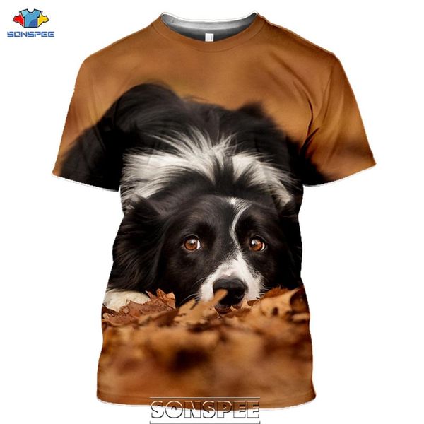 

border collie dog animal 3d print shirts plus size horror harajuku men clothing