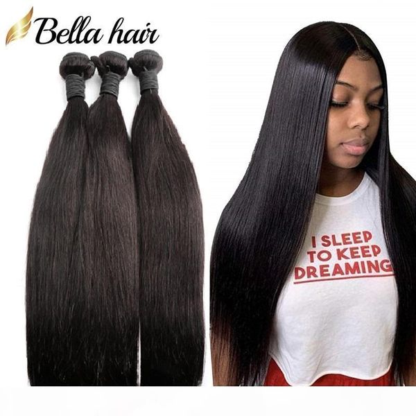 

bellahair unprocessed human virgin hair bundles brazilian indian malaysian peruvian hair extensions weft silky straight hair weaves 3pcs, Black