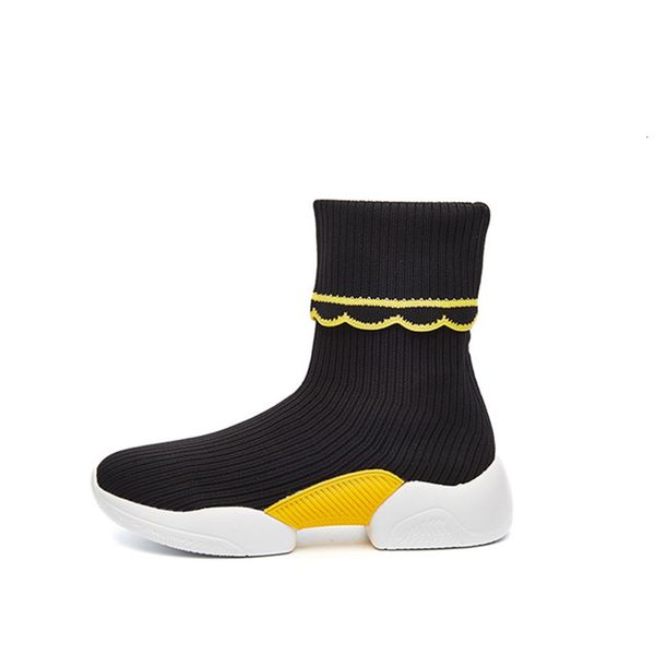 

2021 sock women knitted ankle boots flats ladies breathable casual comfort autumn new sneakers 1 z1g5, Black