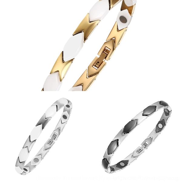 

ubc8l мода аксессуары позолоченный нержавеющей braceletjewelry stee керамический браслет леди магнит магнитная терапия браслет титановый бра, Golden;silver