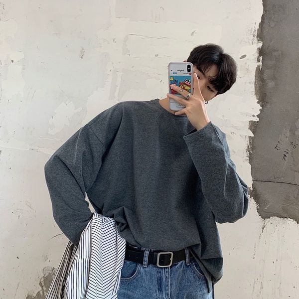 

male sweatshirt 2021 spring and winter new long sleeve division 6guv, Black