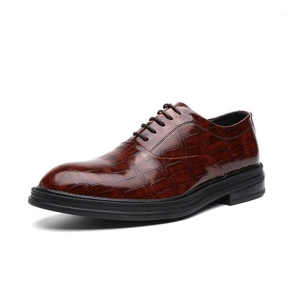 

men's oxfords leather shoes comfort lace-up formal business office wedding groom party suit shoes daily elegant for male1, Black