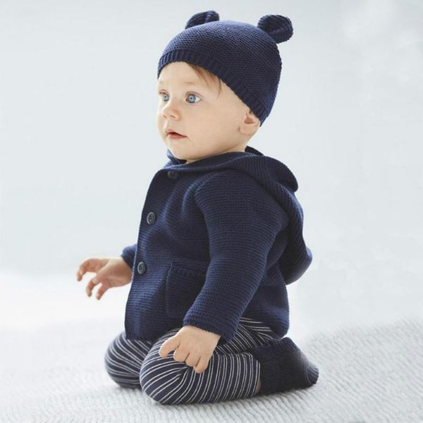 

pullover fashion baby boy knitting cardigan 2021 spring autumn sweaters coat costumes children's clothing hooded jacket, Blue