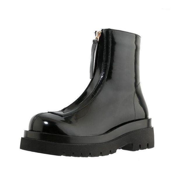 

2021 new women fashion and contracted round toe ankle boots square high heel women autumn winter ladies casual party shoes1, Black