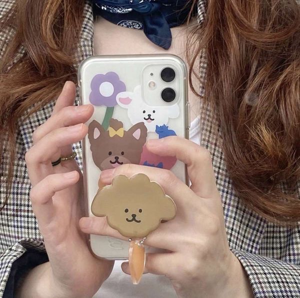 

self made hanfeng teddy mobile phone 11pro cute dog bracket xsmax protective case