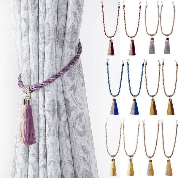 

hooks & rails 2021 fashion brand s 2pcs window curtain holdbacks binding rope tie backs tassel tiebacks home decor