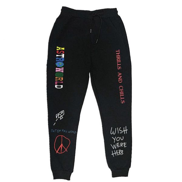 

winter quality fleece trousers travis scoastroworld letter printed women men jogging pants hip hop streetwear men sweatpants, Black