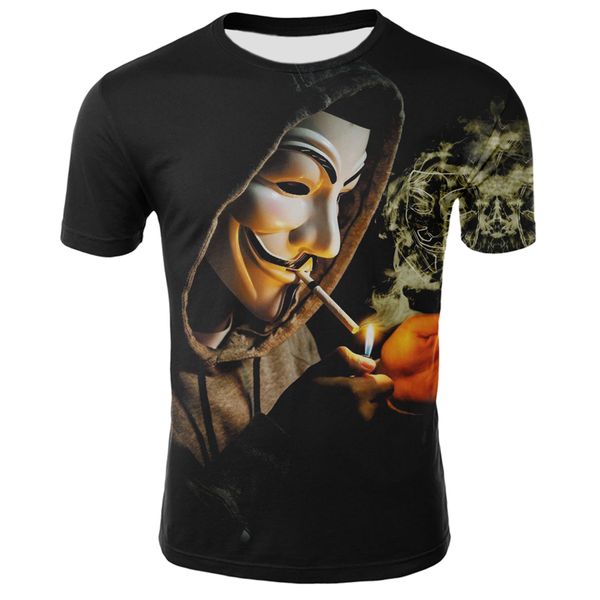 

summer face fun and 3d print shirts harajuku anime funny men clothing