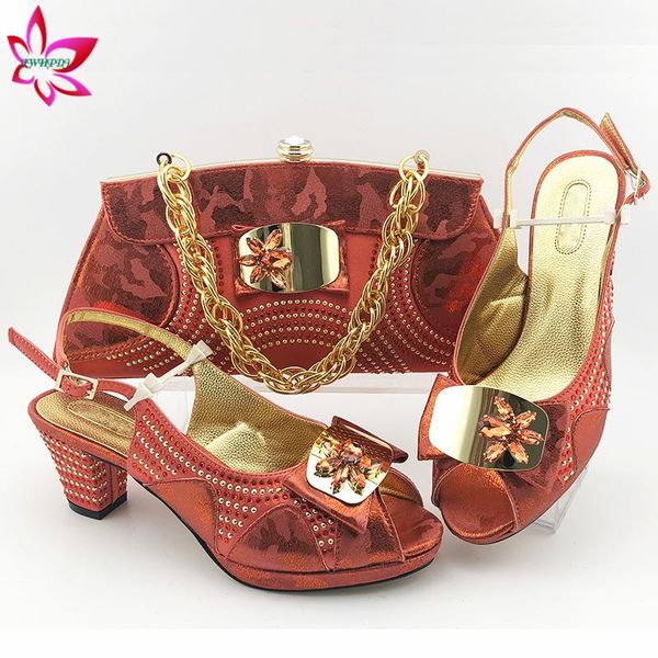 

new arrivals 2020 ins selling african women shoes and bag set in coral color italian lady shoes matching bag for party, Black