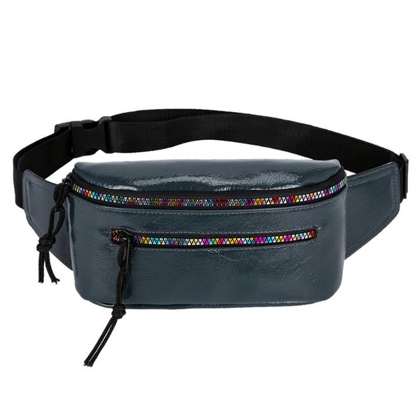 

hbp fashion fanny chest bag women money waist belt purse phone pouch colorful zipper leather casual crossbody shoulder pack blue