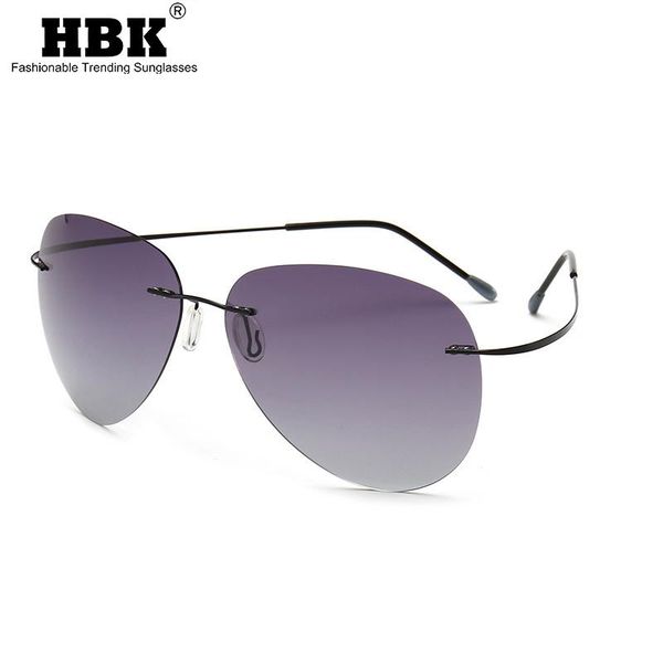 

sunglasses titanium rimless polarized men driving ultralight pilot brand designer screwless sun glasses women uv400, White;black