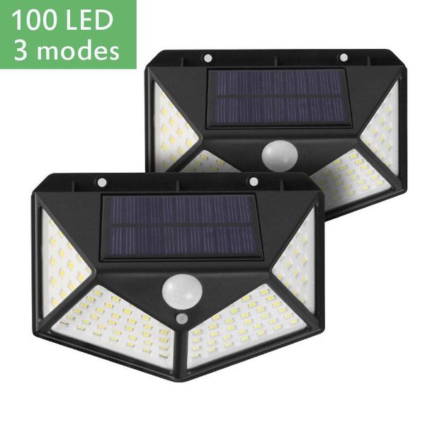 

100 led солнечный свет открытый солнечный светильник стены пир датчик движения свет водонепроницаемый украшения сада 3 режим солнечного свет