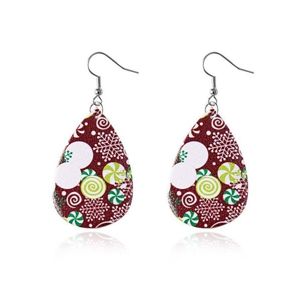 

woman leather christmas earrings bohemian lady pu leather water drop pendant earrings jewelry xmas pa bbyjlg nana_shop, Silver