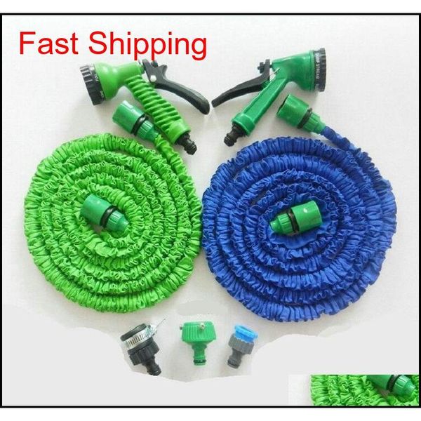 

3x expandable magic hose with 7in1 spray gun nozzle 25ft/50ft/75ft/100ft irrigation system garden hose water qylvhk packing2010