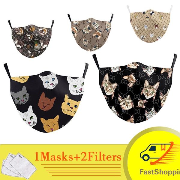 

reusable mask adults face cover mouth adjustable face mask cute cat printed mascarillas case washed against pollution breathable bbyjcw