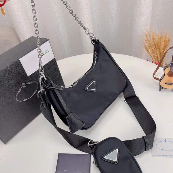 

designers bags women classic black shoulder bag luxurys chain handbags lady messenger purse nylon soft practical multi-role simple lightweig