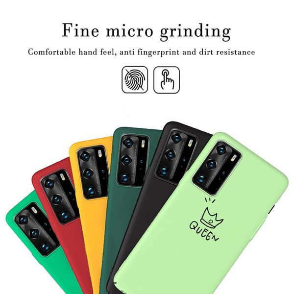 

ультра-тонкий красочный матовый жесткий пк телефон чехол для huawei p40 p30 p20 lite mate 30 20 10 pro honor 8 симпатичные противоударный wm