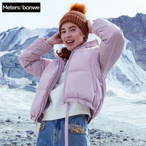 

metersbonwe new down jacket women winter warm 80% white duck down loose female short coat comfortable outdoor coat1, Black