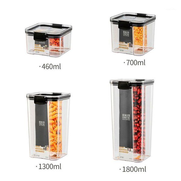 

460/700/1300/1800ml plastic storage container kitchen refrigerator noodle box multigrain transparent sealed can1