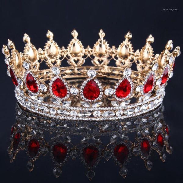 

crown hair accessories baroque royal tiara crown rhinestone super queen wedding bridal gift for women1, Golden;silver