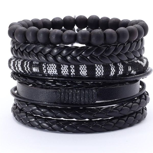 

новый 5 шт набор multilaye плетение charm wrap мужчины браслет femme homme мужской ювелирные изделия pulseras бусы кожаные браслеты для женщ, Golden;silver