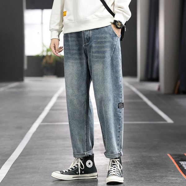 

new hip hop design brand jeans for men's straight 2021 spring fashion punk skateboard moto bike vintage jean plus oversize ewfr, Blue