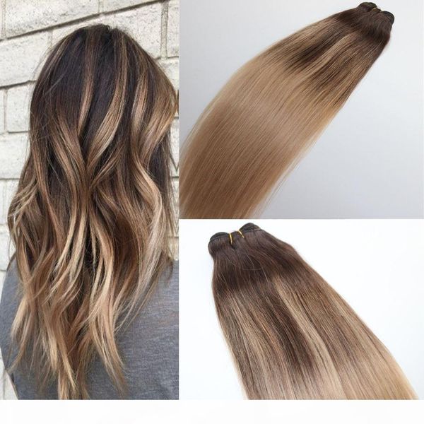 

#4 #18 human hair weave bundle brazilian virgin human hair wefts ombre balayage highlights dye color, Black