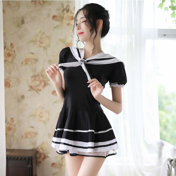 

2021 new erotic underwear student dress temptation sailor school uniform set cute lingerie cosplay, Red;black