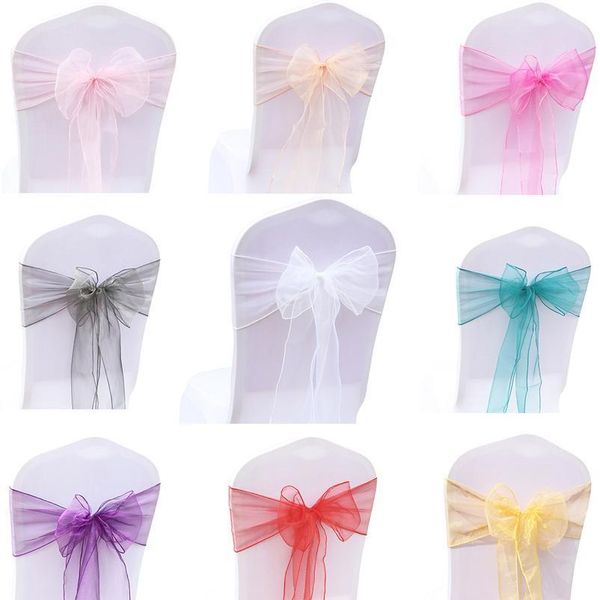 

fast shipping 50/100pcs organza wedding chair sashes wedding chair knot for wedding party decoration l qylaes