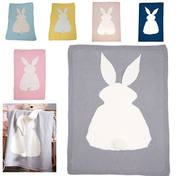 

105*75cm knitted blankets crochet bed sofa blanket swaddle air conditioning bunny blanket for children newborn kids gifts wx9-221
