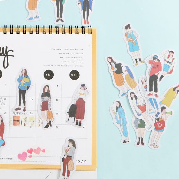 

2020 stationery 40 unids / pack me and cat hand held stickers