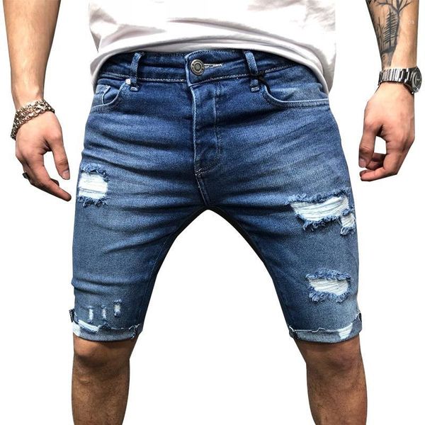 

summer men's denim shorts streetwear casual jeans shorts for men hole male clothing pantalones cortos hombre jeans shorts#w1, White;black