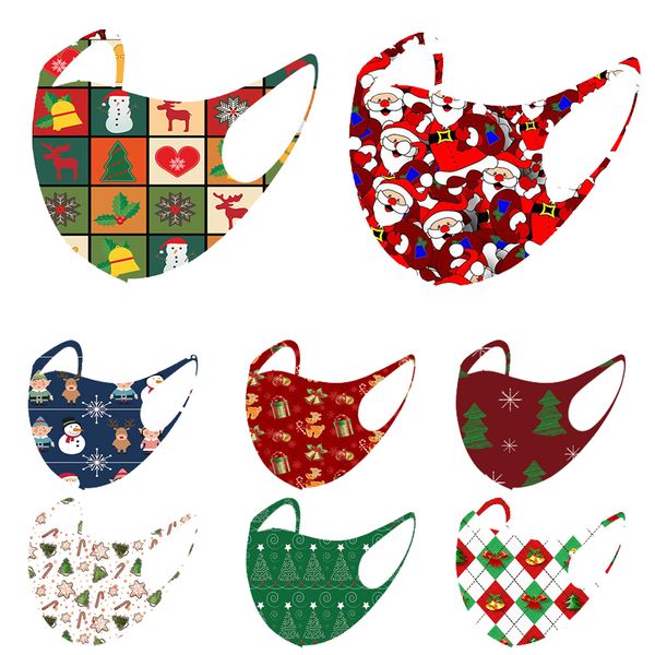 

designer face masks christmas face mask foreign trade explosion christmas holiday red printing ice silk mask space cotton mask dustproof