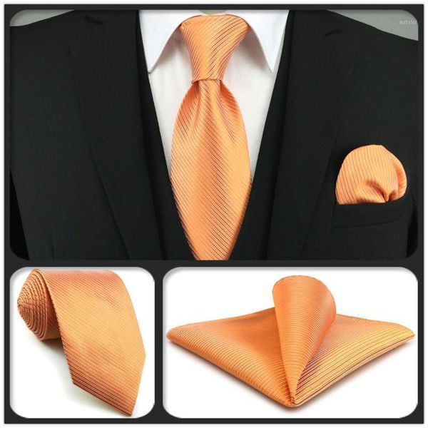 

f19 orange striped men's necktie set fashion solid hanky party x-long silk ties for male wedding1, Black;gray