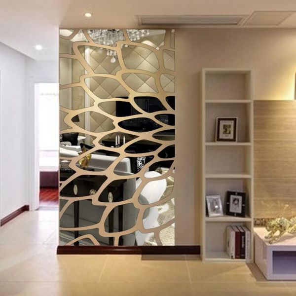 

wall stickers 2021 leaves mirror 3d diy 80*180cm acrylic surface for multi-piece package modern