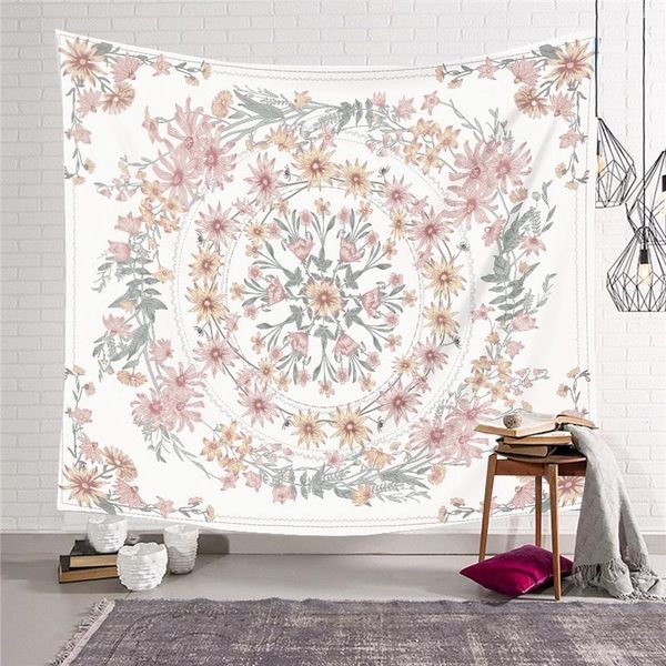 

wall 150x130cm psychedelic indian hanging throw mandala plant tapestry flower print curtain tapestry wmtzpt xhhair