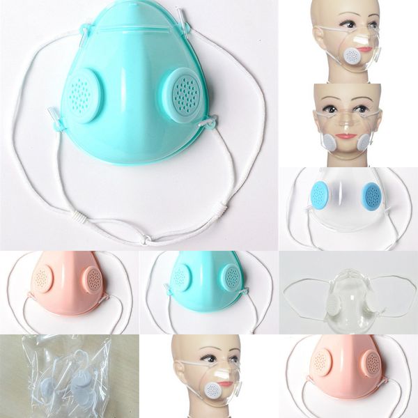 

factory6rf3with clear with face mask transparent double breathing valve anti-dust washable deaf mute designer masks for