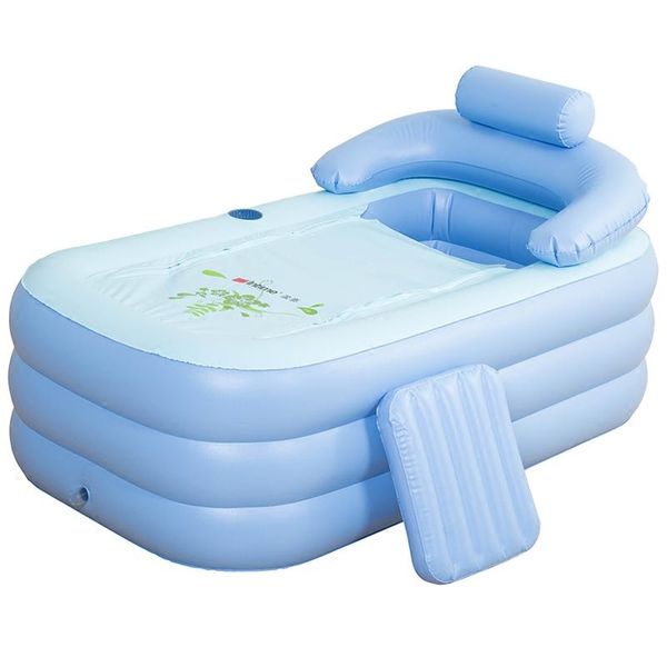 

couple folding inflatable bathtub to increase bathtub bath tub bath