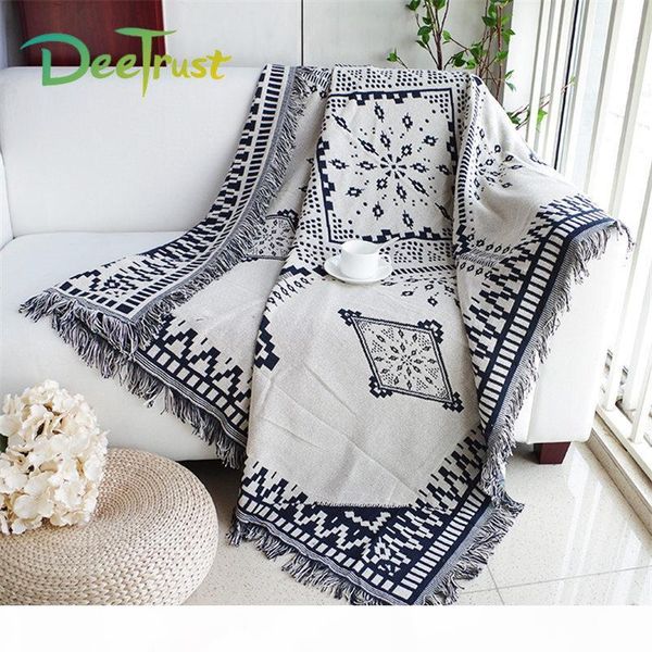 

classic double sides tassel plaid thickening cotton blanket for beds sofa throws on plane cover home decorative cobertor