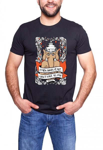 

t-shirt summer novelty cartoon inner peace mediation elephant yogaer tee t-shirt t shirt sport hooded sweatshirt hoodie