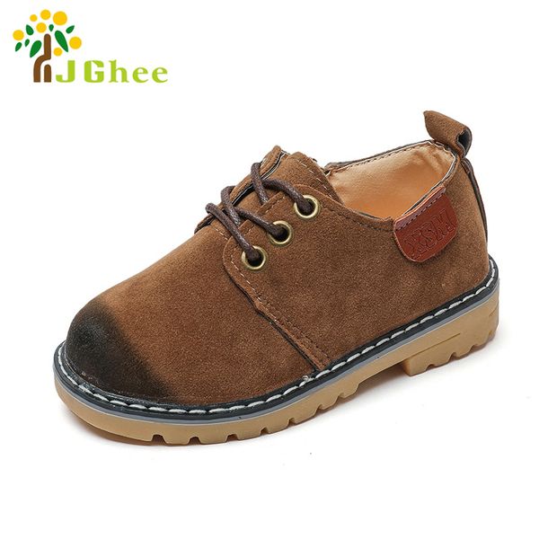 

new spring autumn boys girls pu leather kids casual loafers lace-up martin shoes children's sneakers british style, Black;red