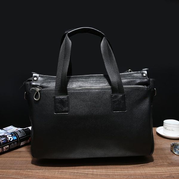 

shoulder bags retro style men handbag business briefcase bag pu leather solid black lapman messenger